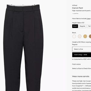 Aritzia - Wilfred Carrot Pant High-waisted Carrot pants SHORT